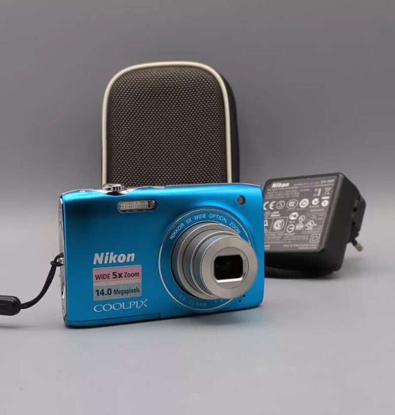 Nikon Coolpix S3100 14MP Digital Camera – Blue, Includes Charger, SD Card & Case - Image 14